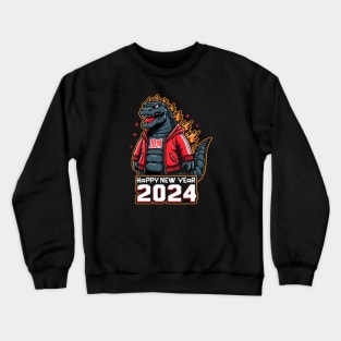 Godzilla happy new year 2024 Crewneck Sweatshirt